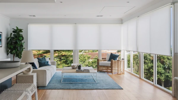 Half raised Roller Blinds Overlooking perth trees